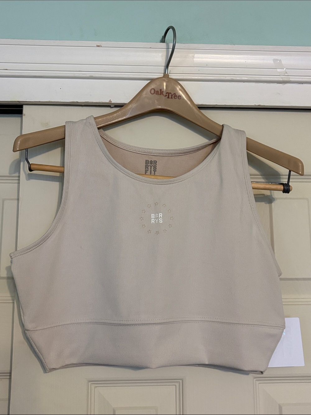 BARRYS Beige Ribbed Crop Top